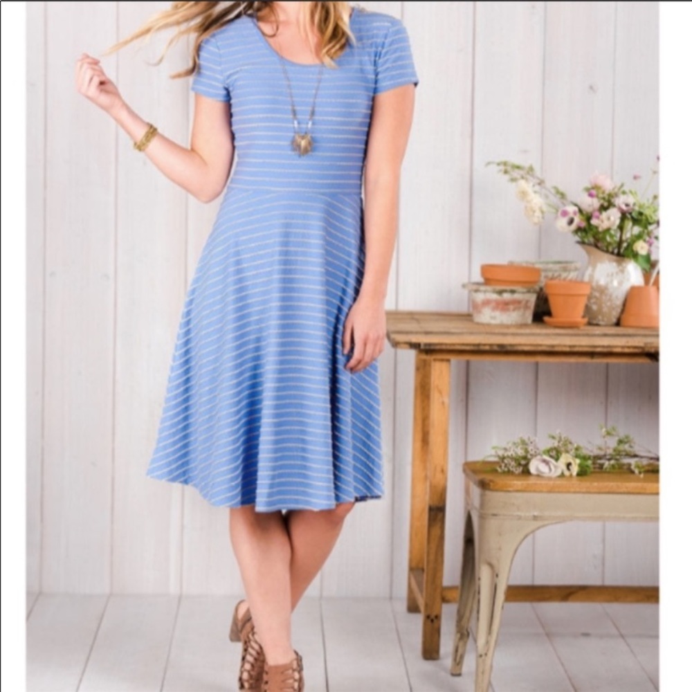 Matilda Jane Periwinkle Blue Tan Exploration Dress